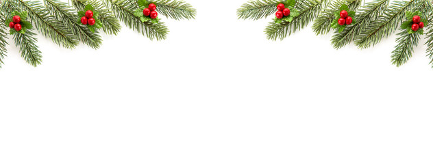 Christmas and New Year holiday  top view border design banner background