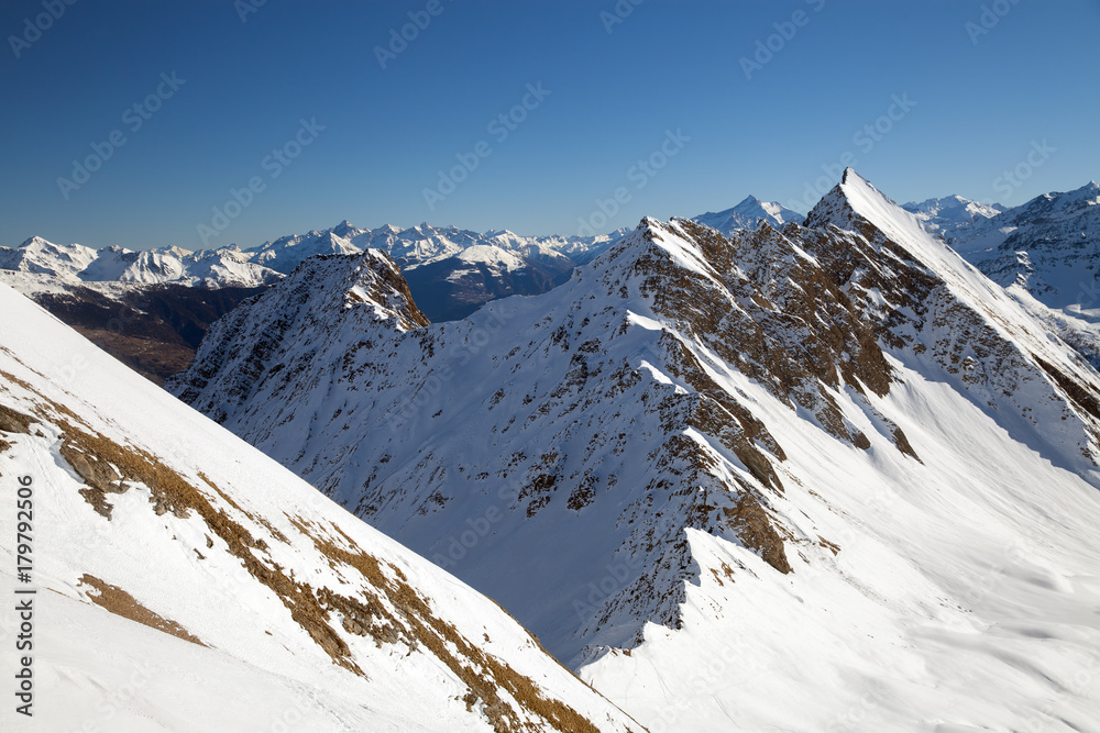 A mountain ridge in european Alps