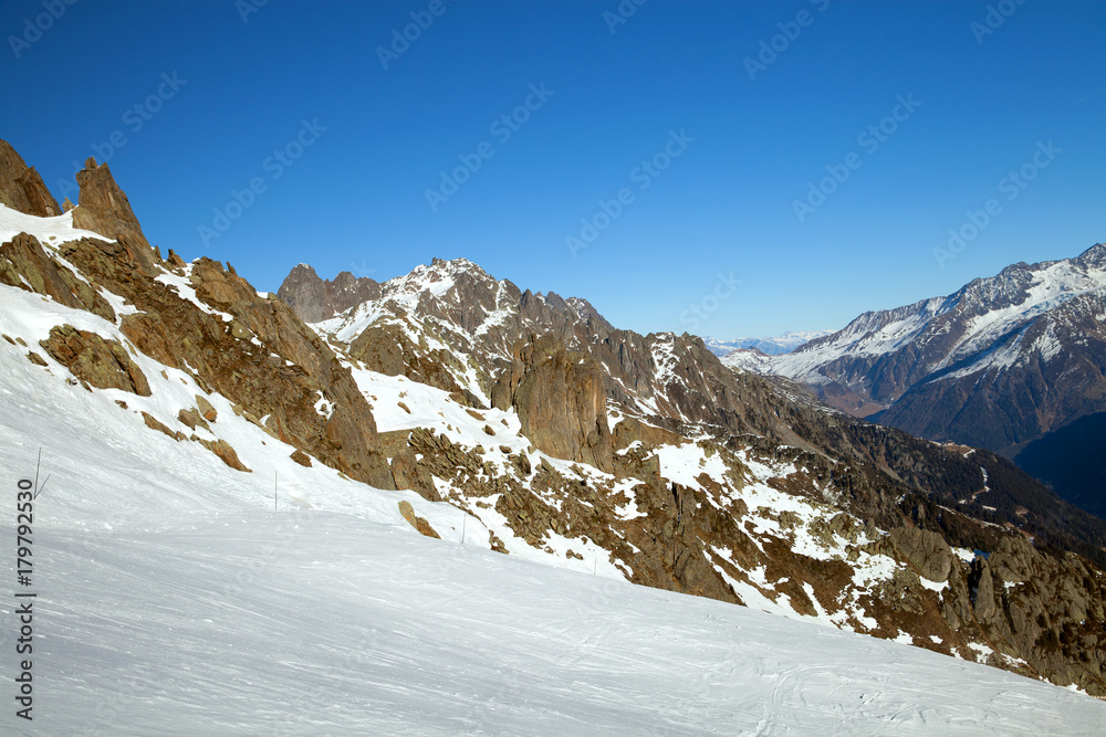 ski piste in Chamonix, France