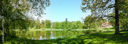 Spiegelung im Wasser, Schwanenteich, Schlosspark Putbus
