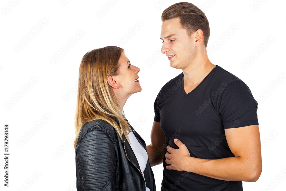 Fotografie Stylish young couple on isolated
