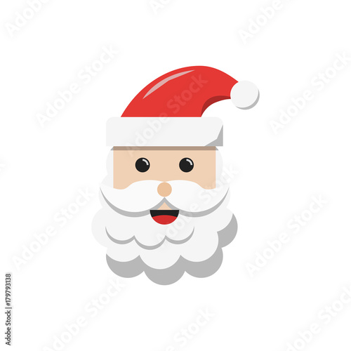 santa claus icon design with white background. flat design style. vector illustration