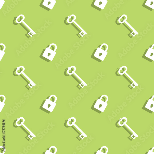 Key And Lock Seamless Pattern Background