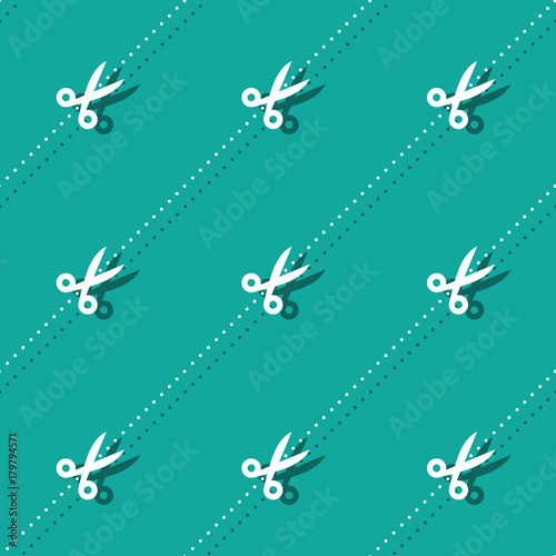 Scissors And Dots Haircutter Accessory Seamless Pattern