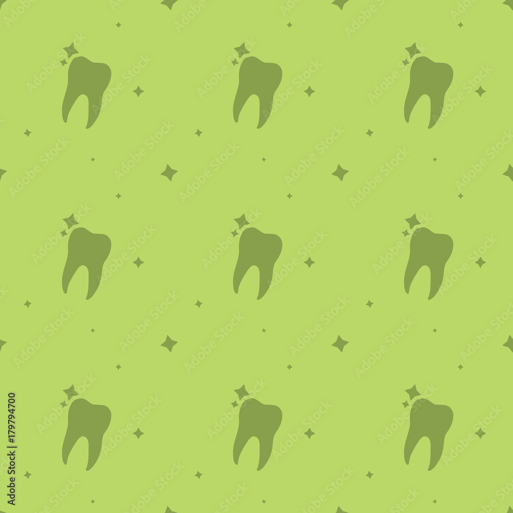 Dentist Molar Tooth Hygiene Seamless Silhouette Pattern