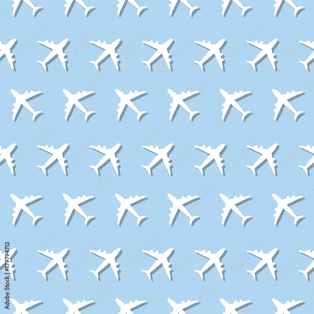 Airplane Commercial Aviation Seamless Sign Pattern Airplane Commercial Aviation Seamless Sign Pattern