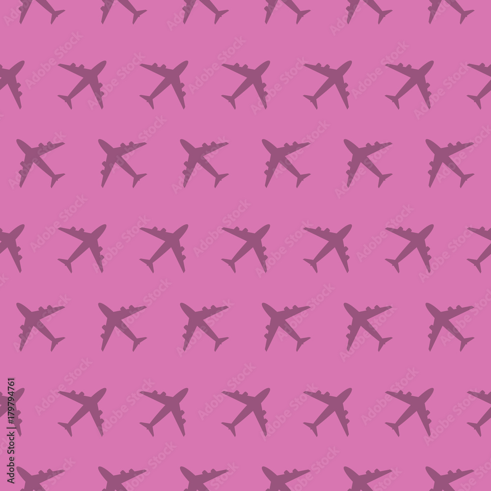 Airplane Commercial Aviation Seamless Sign Silhouette Background