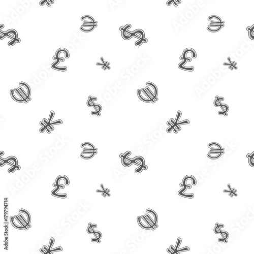 World Currency Seamless Money Sign Clear Pattern