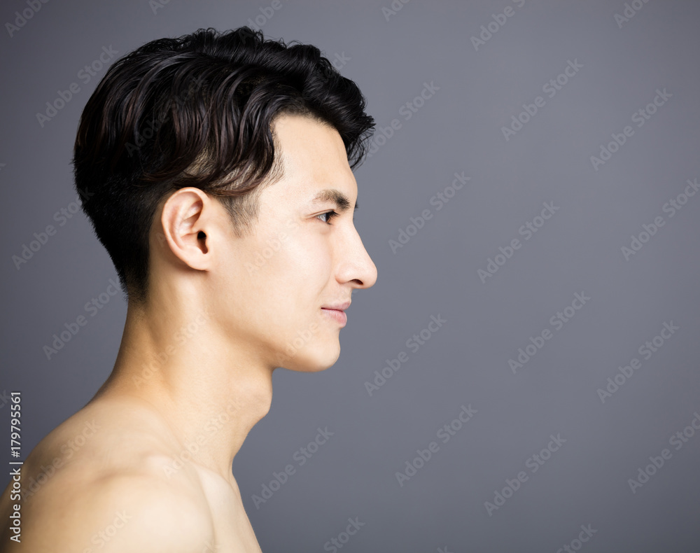 Side pose of standing man stock photo. Image of face, mature - 7026106
