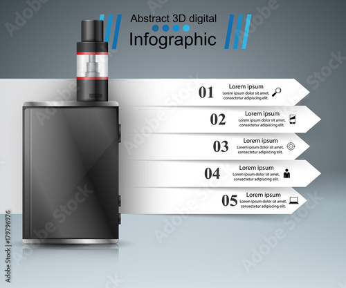 Vape, vaper, smoke - business infographic Vector eps 10