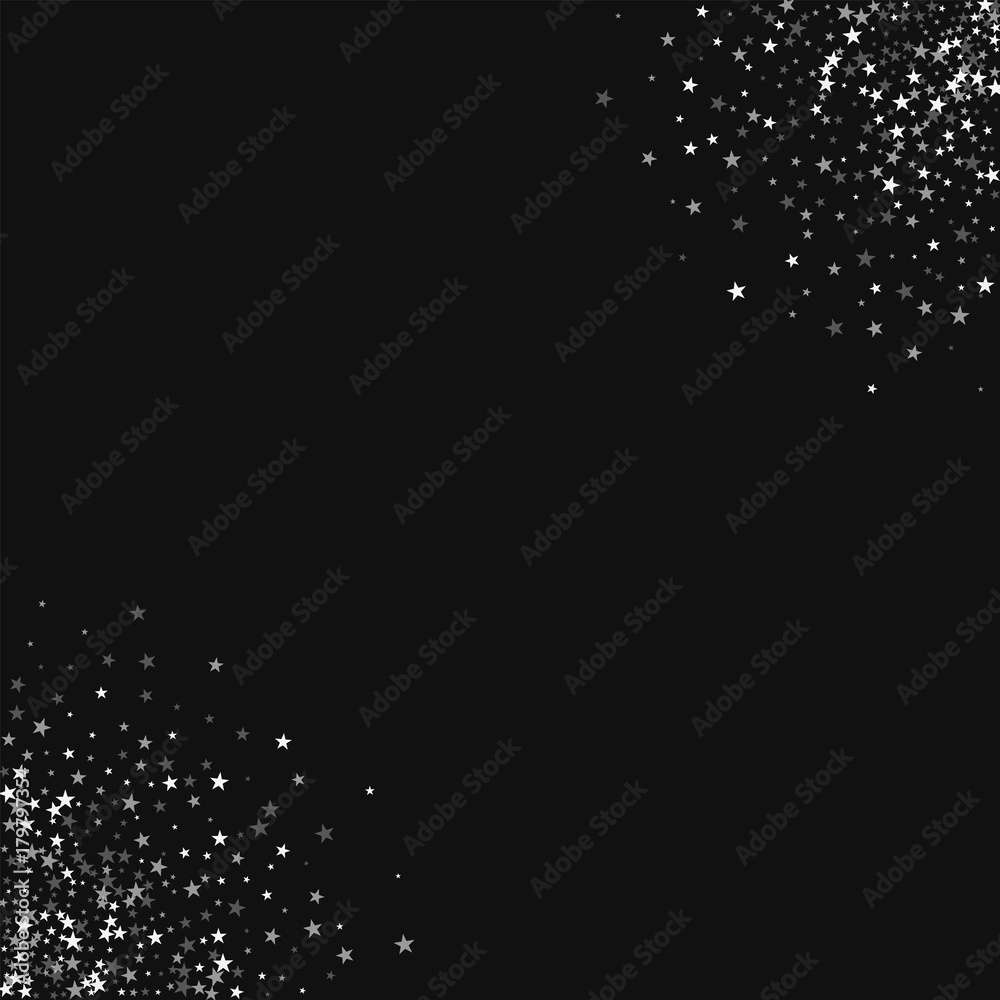 Amazing falling stars. Circular corners with amazing falling stars on black background. Neat Vector illustration.