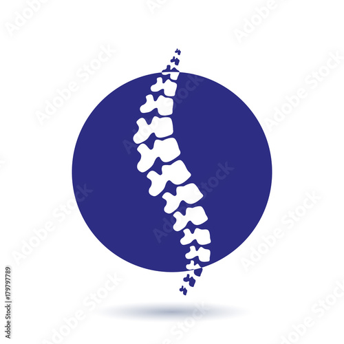 Vector  human spine isolated silhouette 