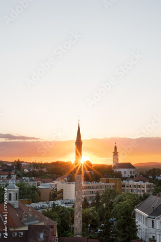 The Eger Minaret at sunset, Hungary