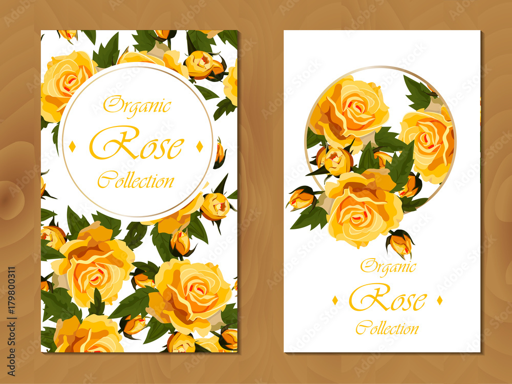 Fototapeta premium rose card on wooden background