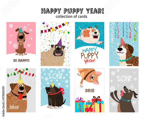 Happy new year, puppy cards
