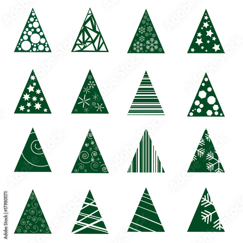 christmas trees set