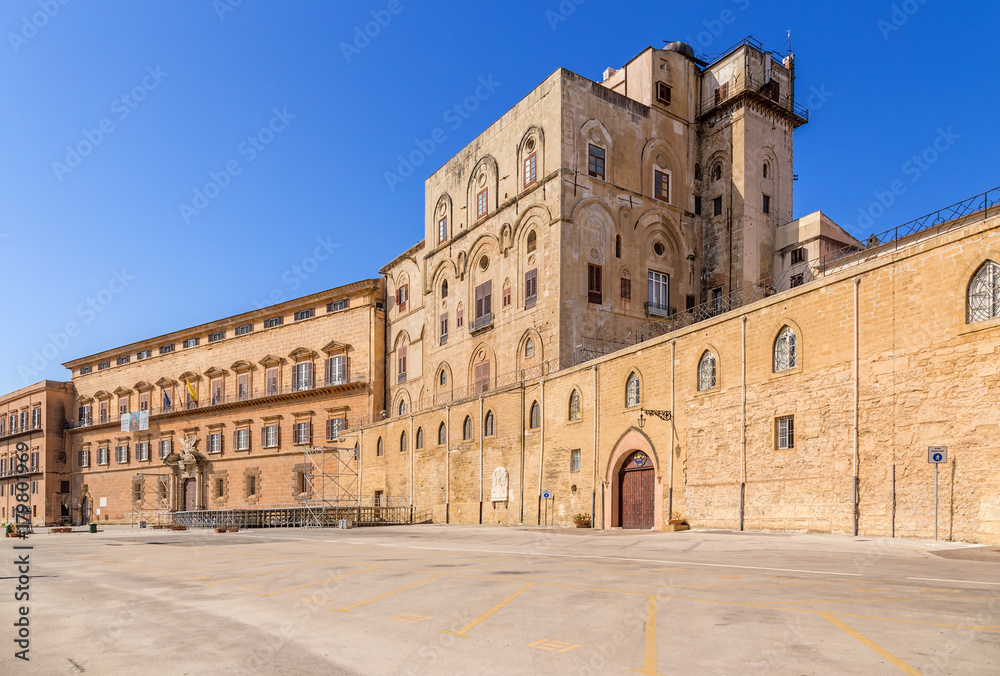 Palermo, Sicily, Italy. South-East facade of the Norman Palace