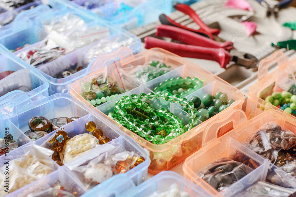 colorful beads and instruments