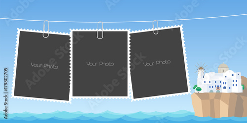 Collage of photo frames vector illustration