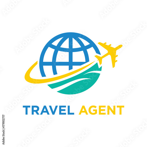 Travel agent logo holiday custom vector illustration