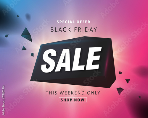 Black Friday sale inscription design template. Black Friday banner. Vector illustration