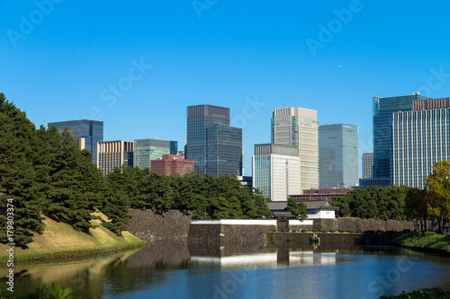 Tokyo central city in autumn   Fall scenery around the Imperial Palace in the central of Tokyo Japan
