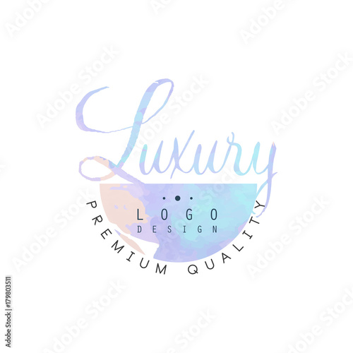 Luxury logo design, premium quality, badge for fashion clothes boutique or shop, beauty salon or cosmetician watercolor