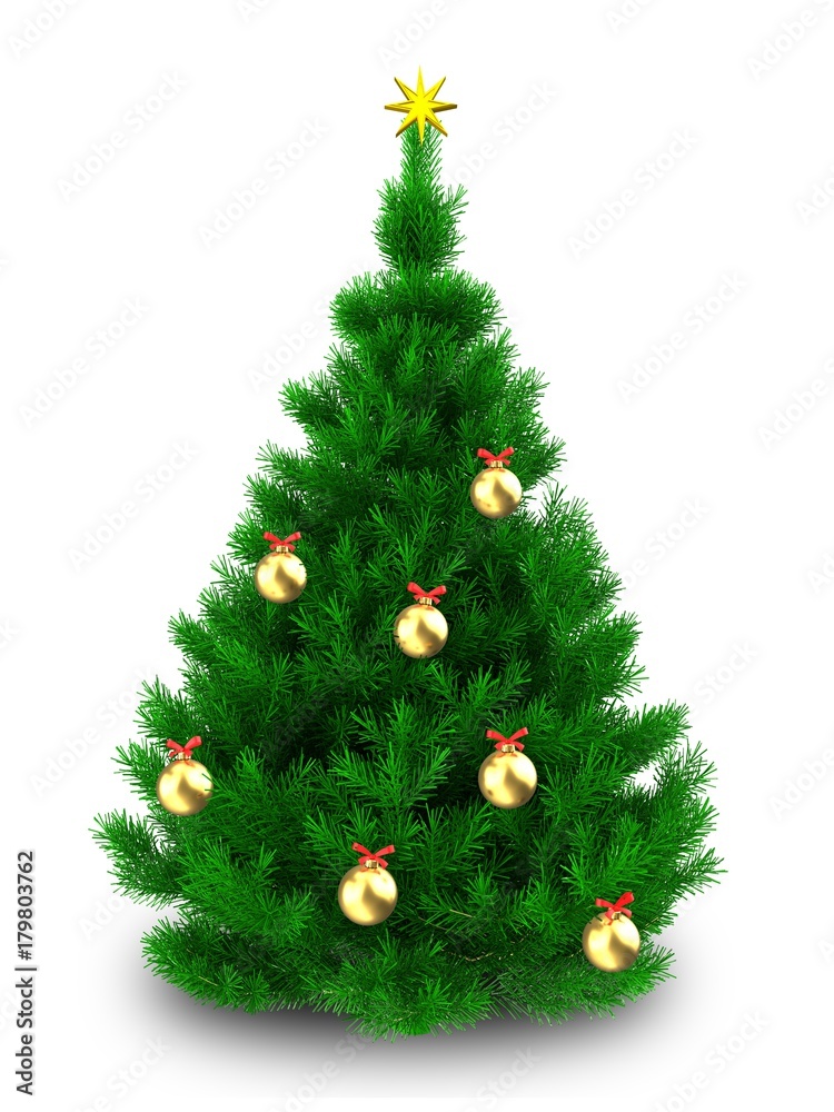 3d Christmas tree over white 3d Christmas tree over white