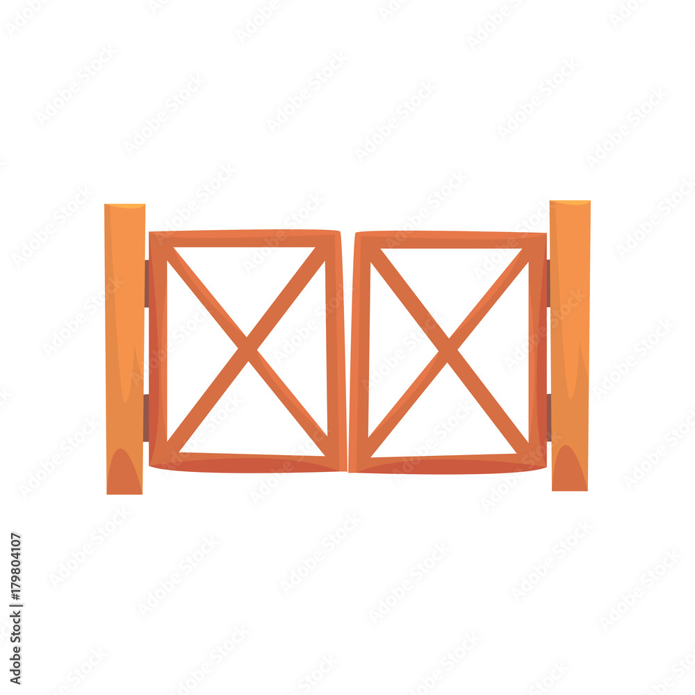 Rustic Gate Cartoon Wooden farm gates from crossed planking cartoon vector Illustration ...
