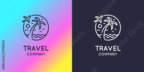 Modern bright logo travel company.