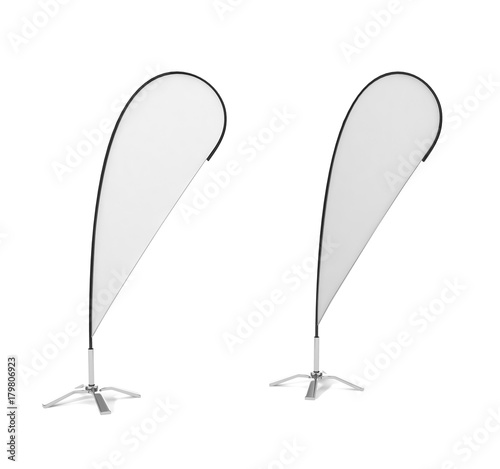 Εκτύπωση καμβά Blank white flag advertising teardrop flag isolated on white background