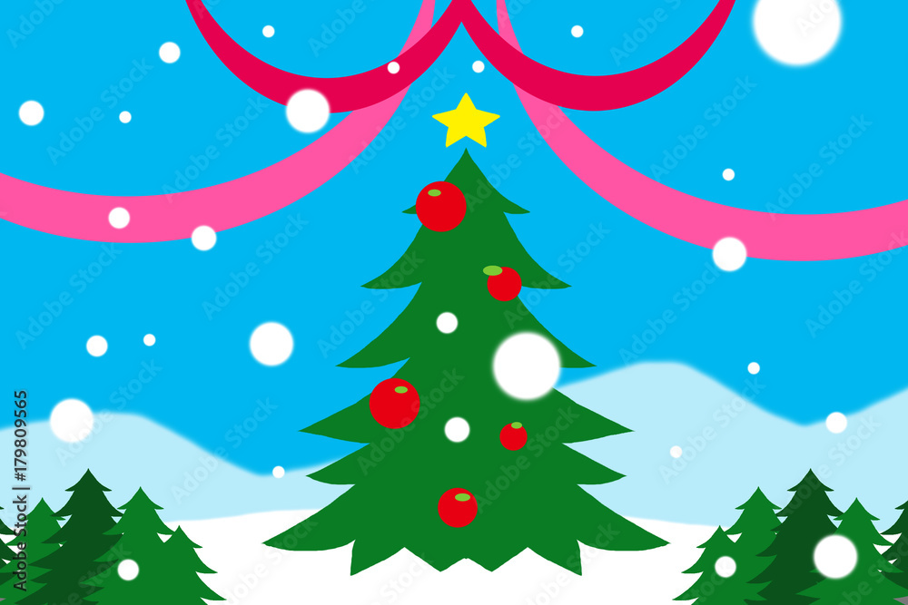 クリスマスツリーの背景画