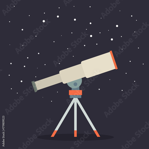 Canvas Print Telescope, astronomers equipment for observation