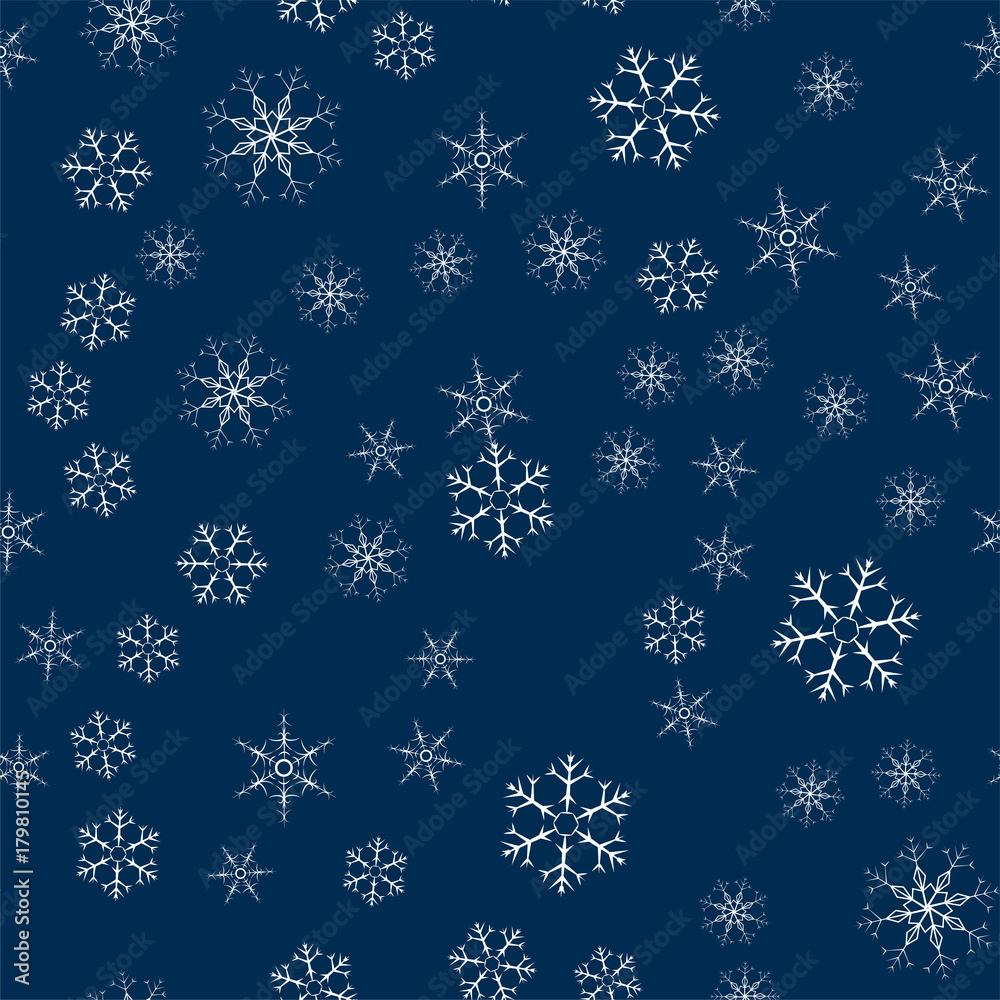 abstract seamless pattern made of snowflakes on blue. Christmas background for design of posters, postcards, invitation for the new year. abstract seamless pattern made of snowflakes on blue. Christmas background for design of posters, postcards, invitation for the new year.