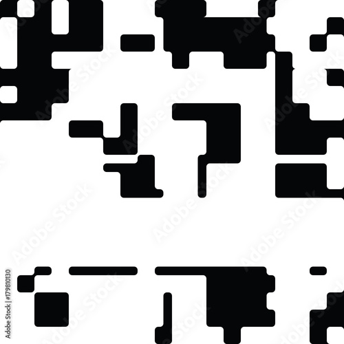 Black and White Abstract Rounded Rectangles Art Graphic Design 