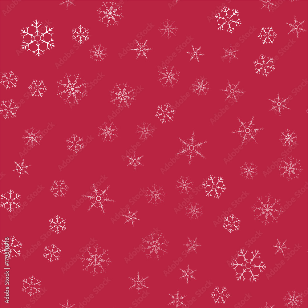 abstract seamless pattern Christmas background of snowflakes on a red. For design of cards, invitations, greeting for the new year. abstract seamless pattern Christmas background of snowflakes on a red. For design of cards, invitations, greeting for the new year.