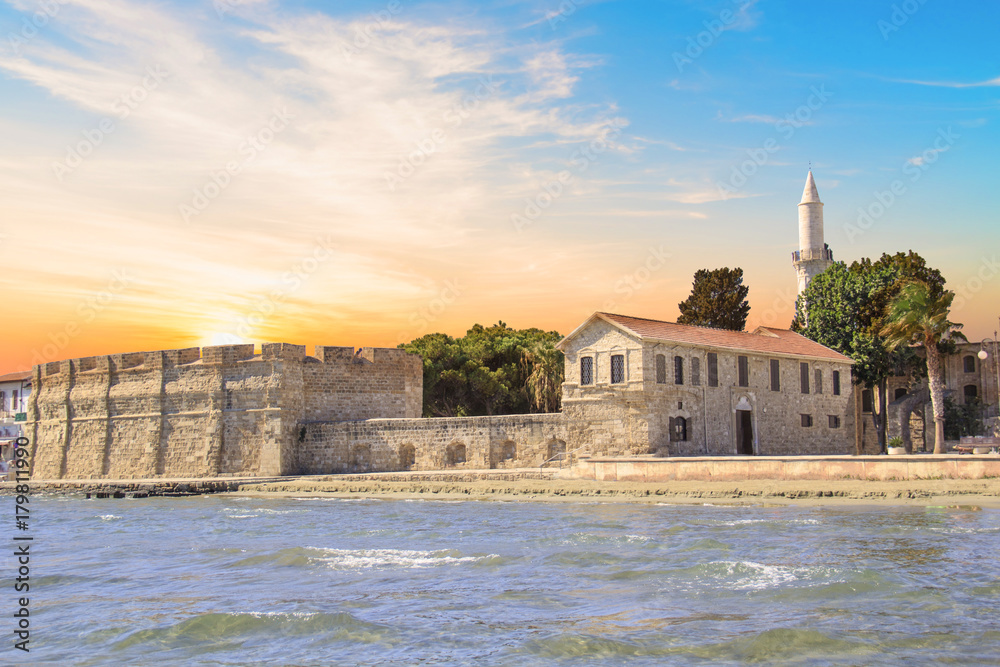 Beautiful view of the castle of Larnaca, on the island of Cyprus