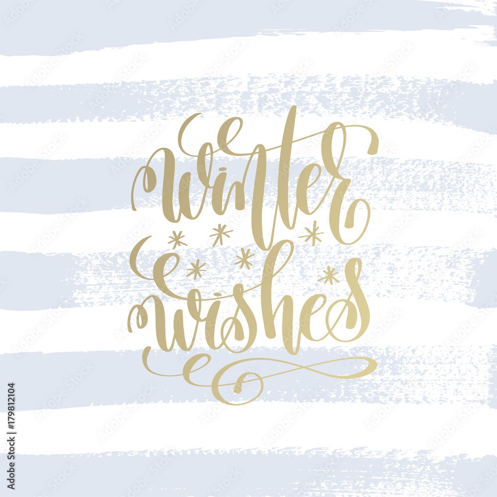winter wishes hand lettering holiday poster