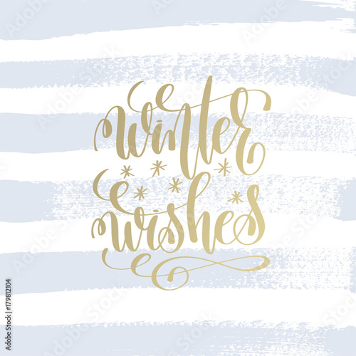 winter wishes hand lettering holiday poster