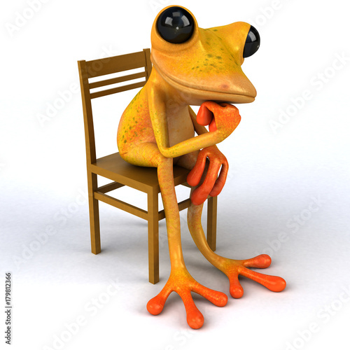 Billede på lærred Fun frog - 3D Illustration