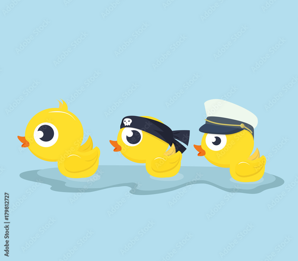Fototapeta premium Cute Ducks swim