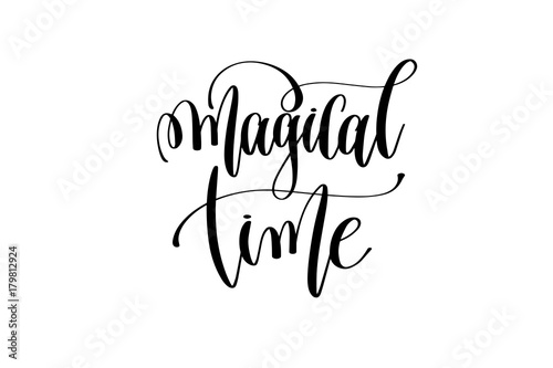 magical time hand lettering event invitation inscription