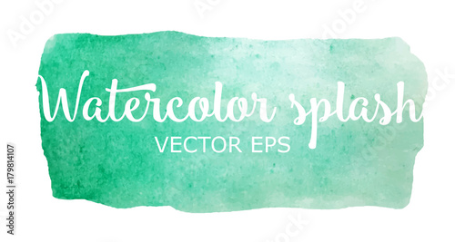 Turquoise watercolor stain vector