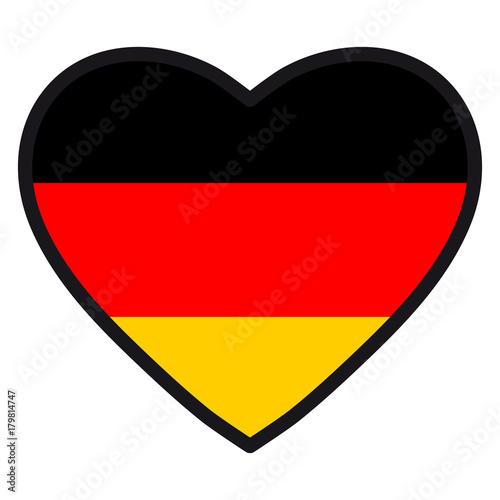 Flag of Germany in the shape of Heart with contrasting contour  symbol of love for his country  patriotism  icon for Independence Day.