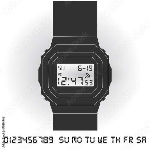  Electronic digital wrist watch