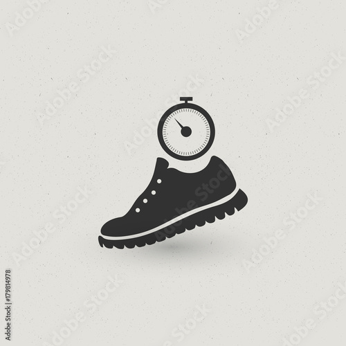 Running Shoe and stopwatch