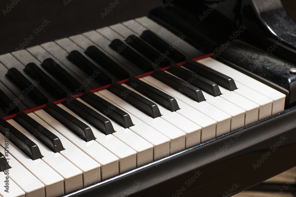 grand piano closeup at the hotel in seoul, korea.