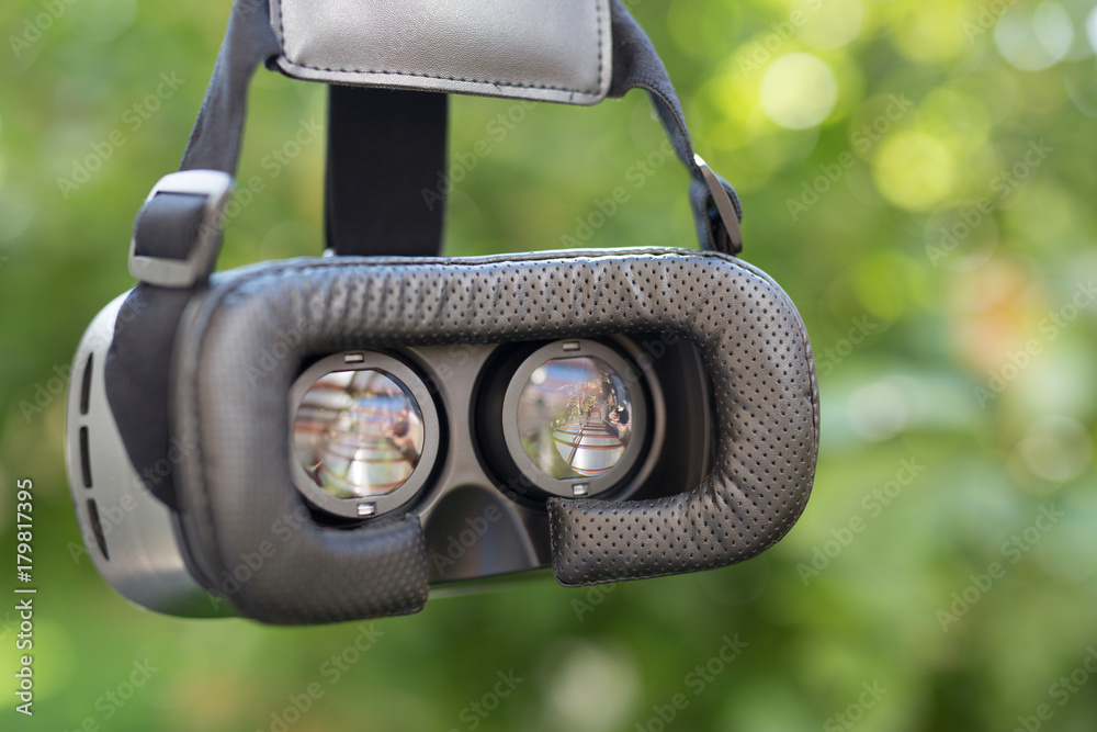 VR glasses in outdoors ready to play VR glasses in outdoors ready to play