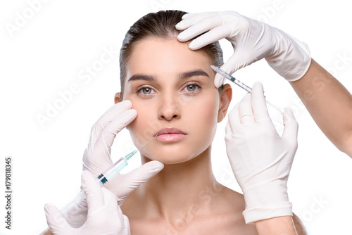  woman getting botox injection photo