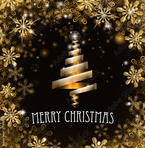 Gold Merry Christmas Tree S...